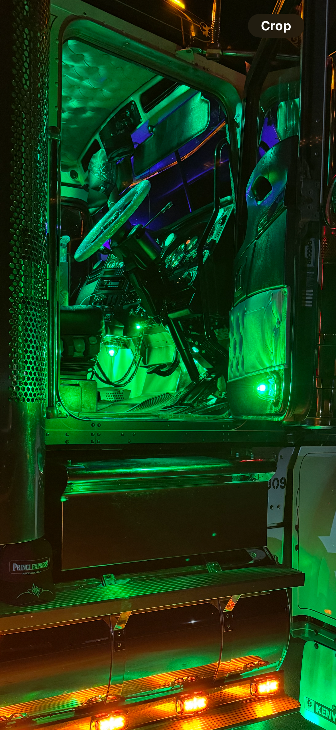 Kenworth Interior Door Lights with Stainless Base