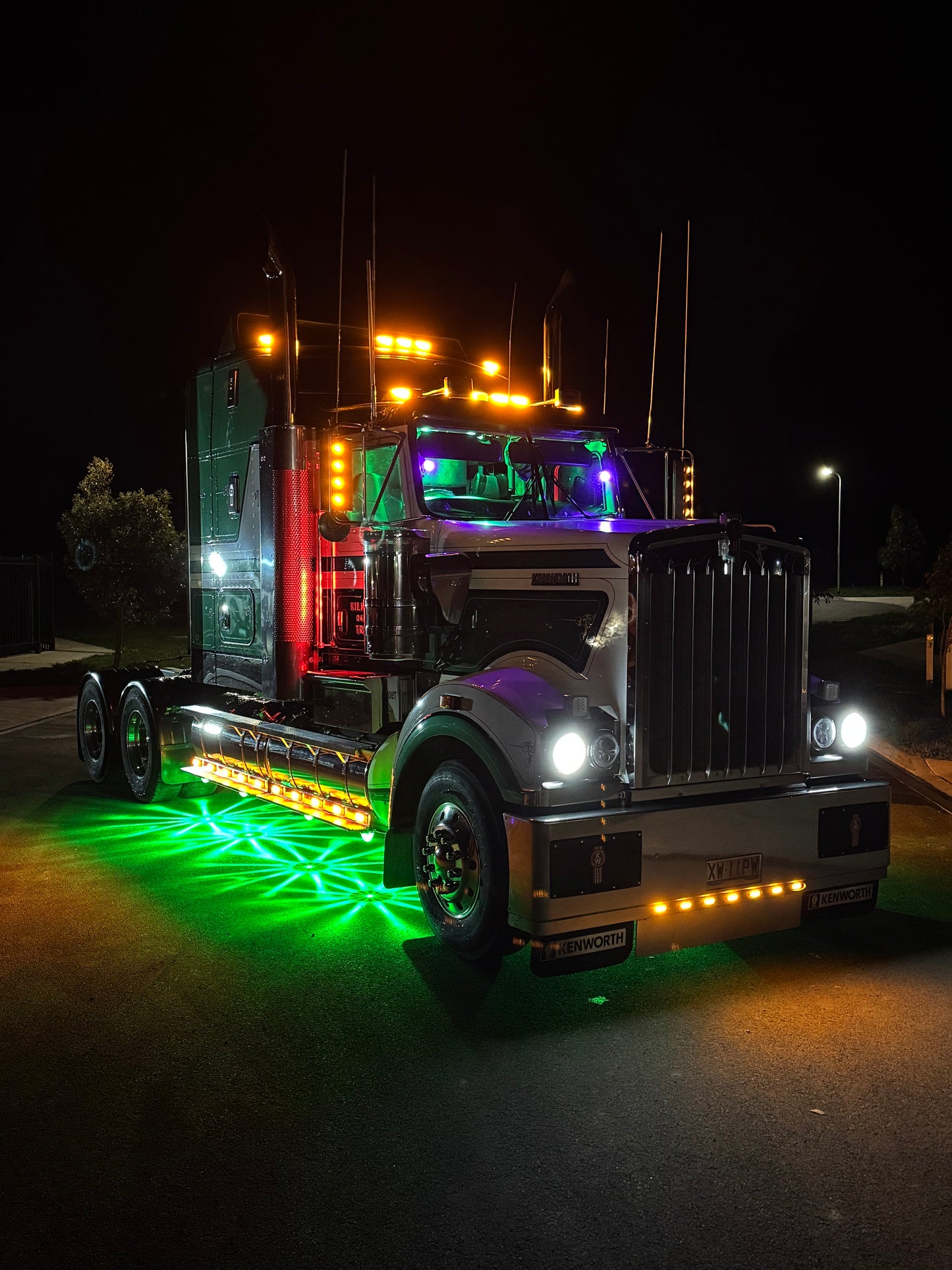 Integrated LED Glass Watermelon Light 12V – Dual Colour Blue/Amber Truck Lamp