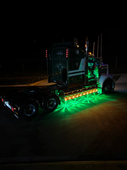 Integrated LED Glass Watermelon Light 12V – Dual Colour Blue/Amber Truck Lamp