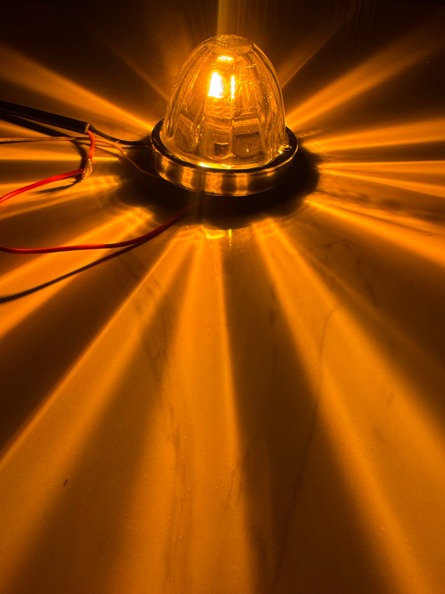 UltraBurst Dual Colour Glass Watermelon Light with 1157 LED Bulb – Amber/Purple 12V/24V Truck Lamp